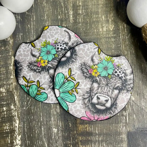 Car Coasters-Highland Cow