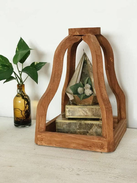 Centerpiece Wooden Bell Structure - White