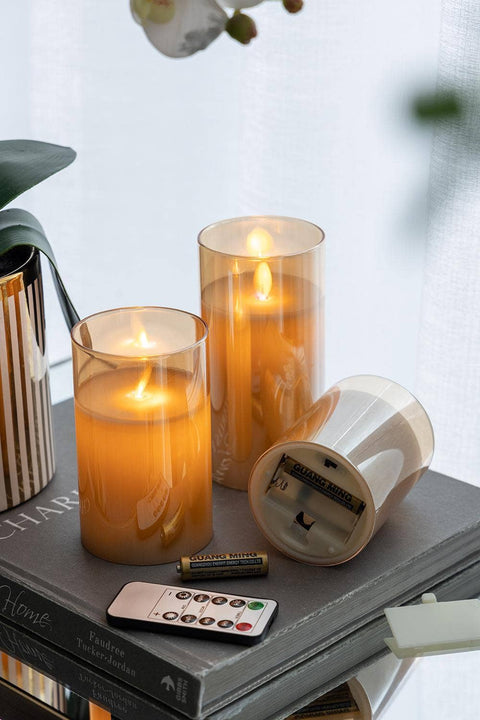 Flameless Candles w/Remote -Amber