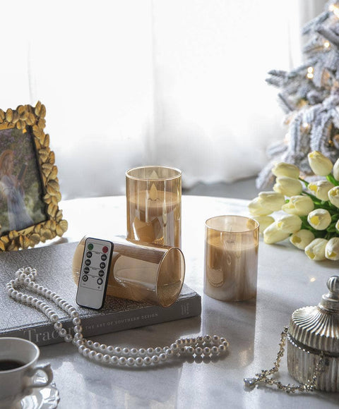 Flameless Candles w/Remote -Amber