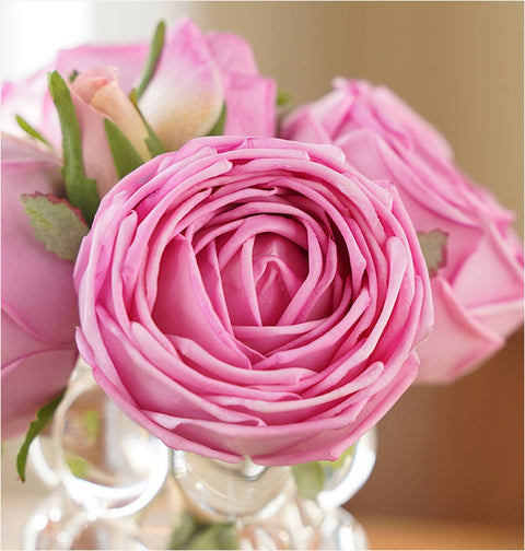 6-stem bundle-Real Touch rose bouquet - White