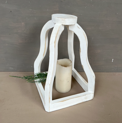 Centerpiece Wooden Bell Structure - White