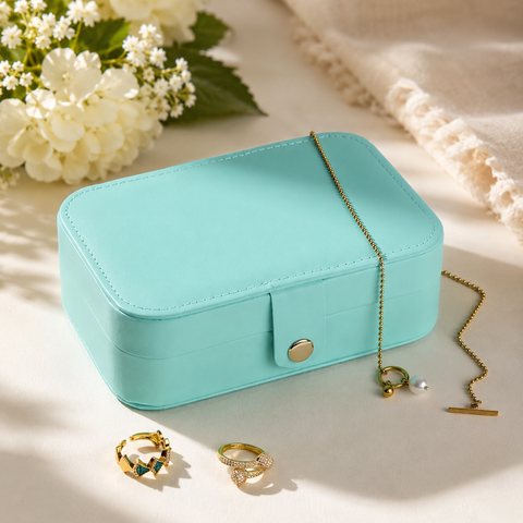 Turquoise Jewelry Organizer Travel Box Case