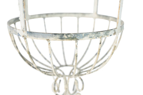 La Belle Hanging Iron Planter Garden Basket-White