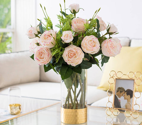 Real Touch Cabbage Rose - Pink Champagne