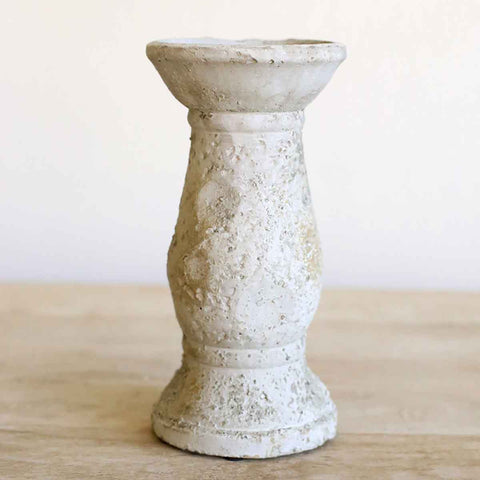 Visby Candle Holder -  Antique White  4 x 7.75