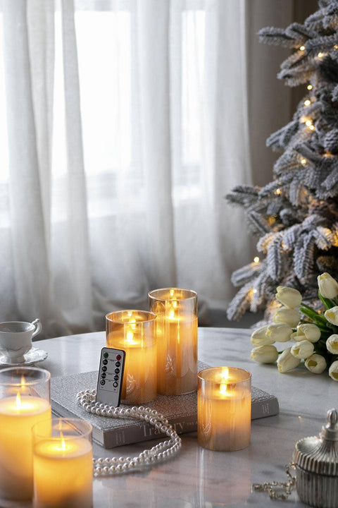 Flameless Candles w/Remote -Amber
