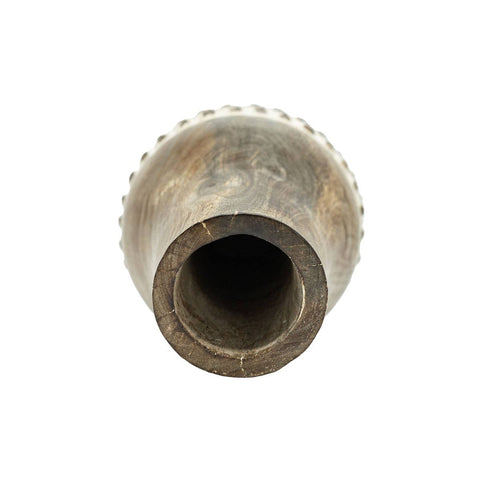 Whitewashed Wood Bead Vase