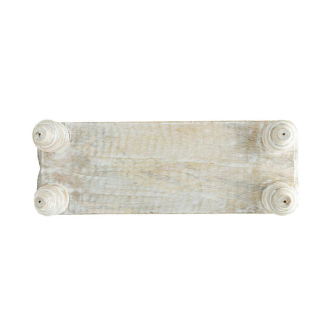 Vennie Whitewashed Carved Wood Bin