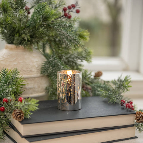 Flameless Candle - Silver Mercury
