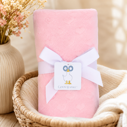 Pink Goose Waddle Baby Knit Blanket