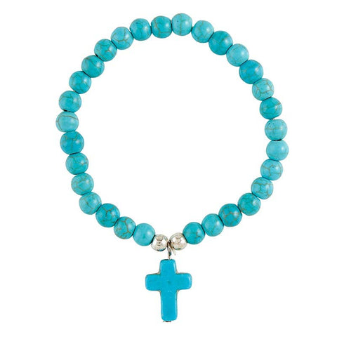 Cross Bracelet - Turquoise Blue