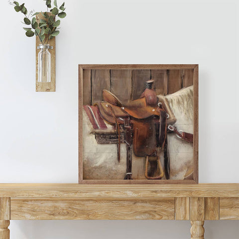 Western Saddle Framed Art