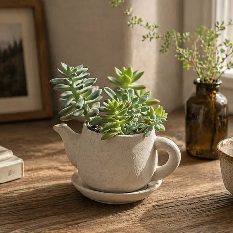 Teapot Concrete Planter