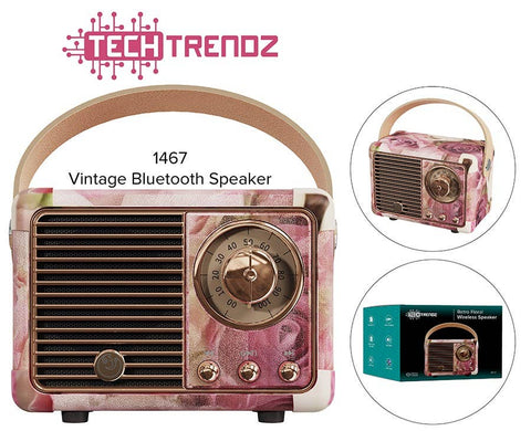Retro Mini Wireless Speaker - Floral