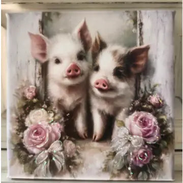 Canvas - Roses N Pigs