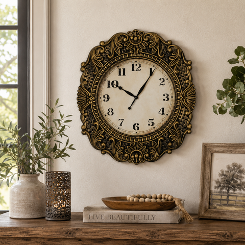 Antique Gold Wall Clock