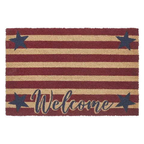Patriotic Welcome Coir Rug
